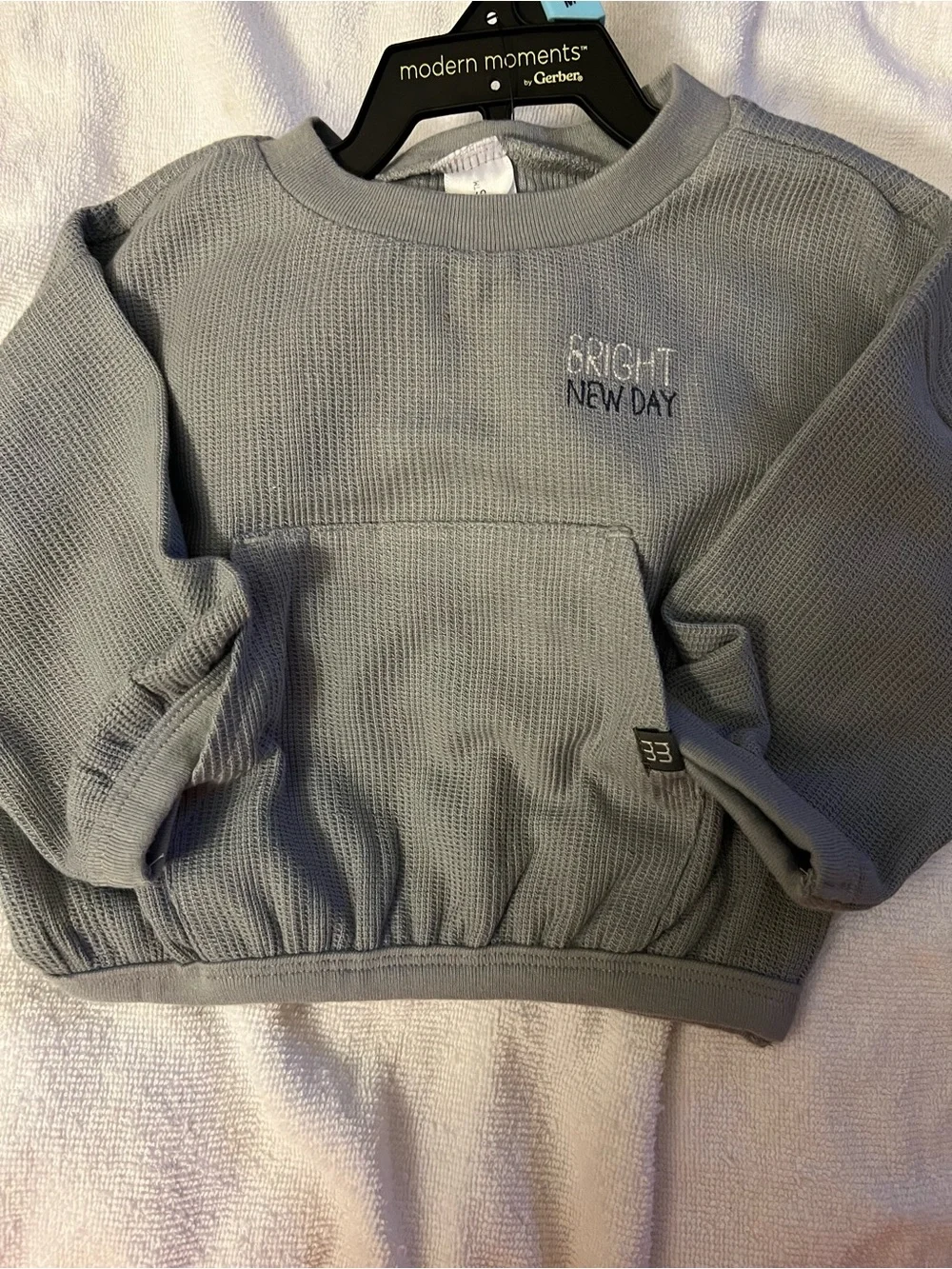 Carter's Light Blue Waffle Knit Sweatshirt & Joggers Set